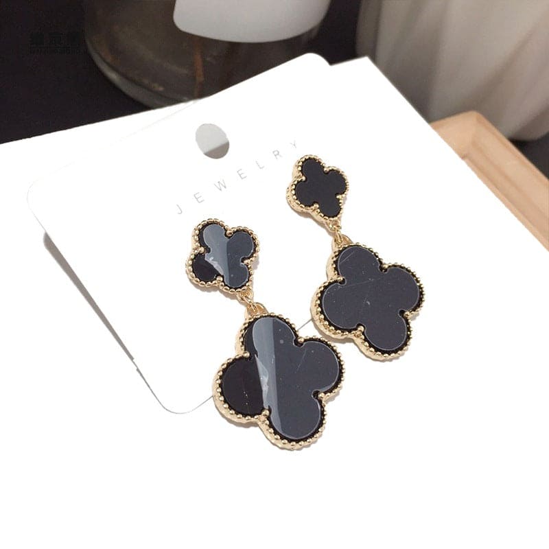 Four Leaf Clover Earrings, Black Clover Earrings, Clover Motif Stud Earrings, Lucky Elegant Clover Earring, Women Stud Earring, Stunning Black Clover Drop Earrings Four Leaf Clover Earrings, Black Clover Earrings, Clover Motif Stud Earrings, Lucky Elegant Clover Earring, Women Stud Earring, Stunning Black Clover Drop Earrings